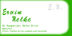 ervin melke business card